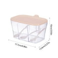 thumbnail image 3 of 3 Compartments Seasoning Box with Spoons, Multi-Compartment Spice Organizer for Kitchen Countertop, Airtight Lid for Sugars Pepper, Condiment Storage Container (6.97x5.28x3.94in), 3 of 6