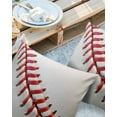 thumbnail image 3 of Outdoor Throw Pillow Cover Sports Baseball Texture Closeup Background Waterproof Cushion Covers 2 Pack Red and White Lines Laces Pillow Cases Home Decoration for Patio Garden Couch Sofa, 3 of 7