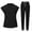 Black, variant on Scrubs Set for Women Mock Neck Stretch Scrub Top and Drawstring Jogger Pants with Multi Pockets Anti Wrinkle Nursing Work Uniform Set Stand Collar Comfortable Medical Uniform Blue