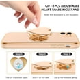 thumbnail image 3 of iPhone 11 Case, iPhone 11 Phone Case with Extra Adjustable Love Heart Kickstand Holder Soft TPU Plating Bumper Protective Slim Shockproof iPhone 11 Phone Case Cover for Girls Women, Pink, 3 of 17