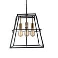 thumbnail image 2 of CHLOE Lighting IRONCLAD Industrial 4 Light Matt Black and Gold Trapezoid Ceiling Pendant 15" Wide, 2 of 5