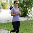 thumbnail image 6 of Real Essentials 5 Pack: Women's Short Sleeve V-Neck Activewear T-Shirt Dry-Fit Wicking Yoga Top (Available in Plus), 6 of 6