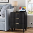 thumbnail image 3 of GIKPAL Night Stands for Bedroom Set of 2, Modern Bedside Table with 3 Drawers & Charging Station,Fluted Panel End Tables for Bedroom & Living Room, Black, 3 of 10