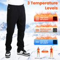 thumbnail image 4 of Winter Heated Pants for Men Women, USB Electric Heating Pants with 12 Heating Zones 3 Heating Levels Machine Washable for Outdoor Winter Activities Unisex, Black, 4 of 14
