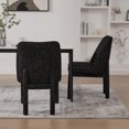thumbnail image 5 of Modern Minimalist Dining Chair Set Of Two, Chenille Upholstered With High Curved Backrest, Rubberwood Legs For Dining Room, Kitchen, Living Room, Bedroom, Apartment, Black Gray, 5 of 9