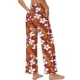 thumbnail image 3 of Psesaysky Orange Tropical Palm Leaves Print Wide Leg Casual Pants for Women High Waisted Vacation Travel Trousers Business Casual Slacks Drawstring Flowy Palazzo Pant, Size L, 3 of 7