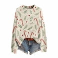 thumbnail image 4 of Christmas Sweaters for Women Fashion Cute Holiday Print Crewneck Pullover Long Sleeve Winter Casual Tops, 4 of 6