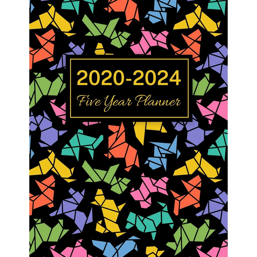 2020-2024 Five Year Planner: Origami Dogs, 60 Months Calendar, Monthly