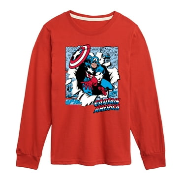 Marvel Captain America - Panels - Toddler and Youth Long Sleeve Graphic T-shirt