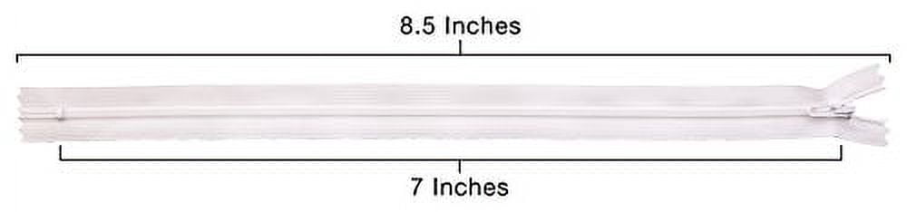 YKK #3 Coil Zipper, 7 Inch Length, Bright White 501 (100 Pack)