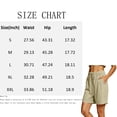 thumbnail image 3 of Cotton Linen Shorts for Women Plus Size Drawstring Elastic Waist Summer Beach Vacation Bermuda Shorts with Pockets, L, 3 of 7