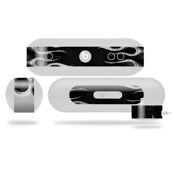 Decal Style Wrap Skin fits Beats Pill Plus Metal Flames Chrome (BEATS PILL NOT INCLUDED) by WraptorSkinz