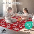thumbnail image 4 of ODIKA 5'x7' Machine Washable Non-Slip Area Rug, Merry Frosty Glimmer Sparkle Season Charm Ground Enhancement High Traffic Rug, Red, 623135, 4 of 5