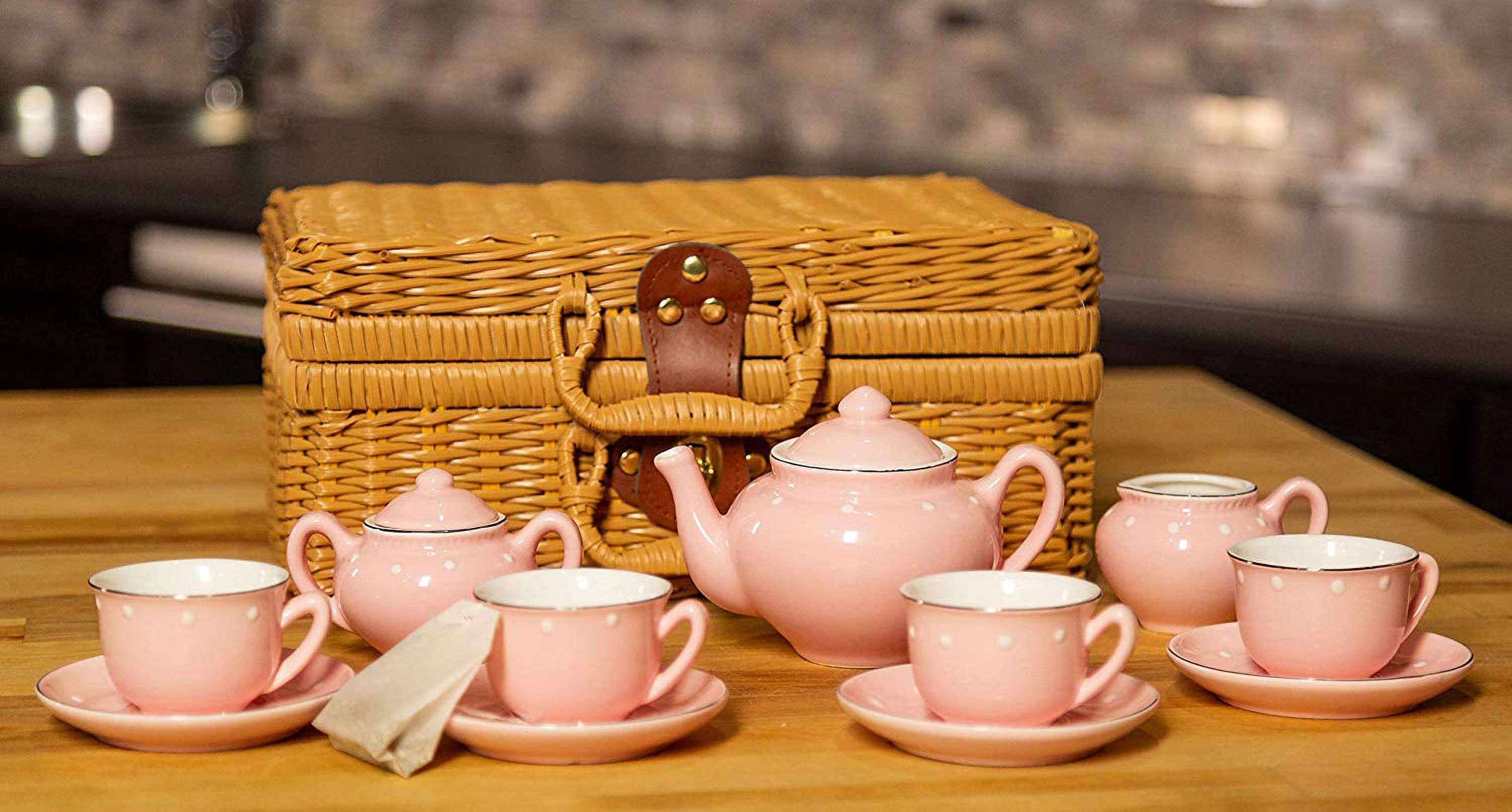 MMP Living 13 Piece Fabric Play Tea Set, Pink - image 3 of 8