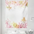 thumbnail image 1 of Pastel Tapestry, Floral Spring Wreath Soft Toned Flower Butterflies Leaves Pattern, Fabric Wall Hanging Decor for Bedroom Living Room Dorm, 5 Sizes, Pale Pink Ginger, by Ambesonne, 1 of 1