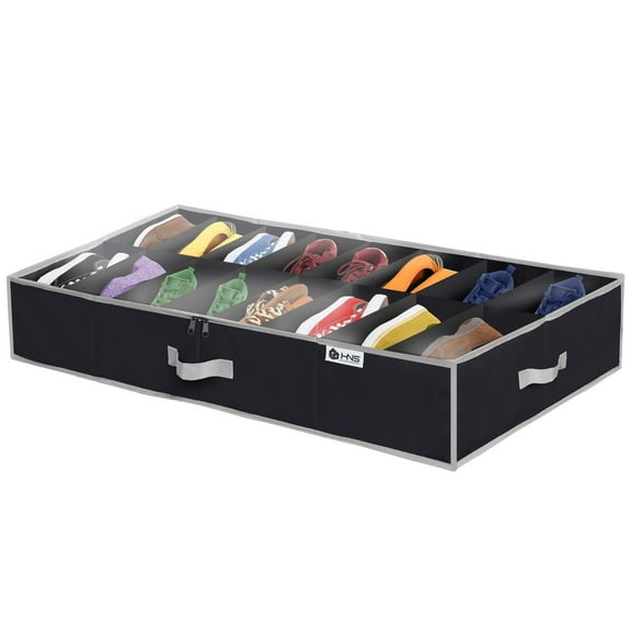 HOLDN Storage Under Bed Shoe Organizer Clear Cover Extra Large Holds 32 Pairs