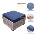 thumbnail image 2 of Outdoor 27 in. Wicker Ottoman with UV and Weather Resistant Cushion, 2 of 3