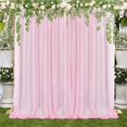 thumbnail image 1 of Mesh Curtain Wedding Arch Drapery White 5 X 10 Ft Light Blue Translucent Decorate Pink Window Decor Ornaments, 1 of 12
