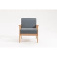 thumbnail image 4 of Bahamas Gray Light Oak Wood Linen Fabric Chair, 4 of 4