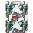 thumbnail image 2 of FMSHPON Elephant Tiger Zebra Clipboard Hardboard Wood Nursing Clip Board and Pull for Standard A4 Letter 13x9 inches, 2 of 7