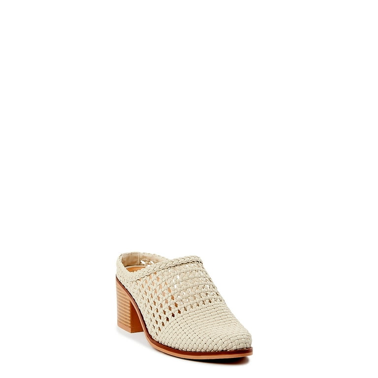 Time and Tru Women s Woven Heeled Mules Walmart