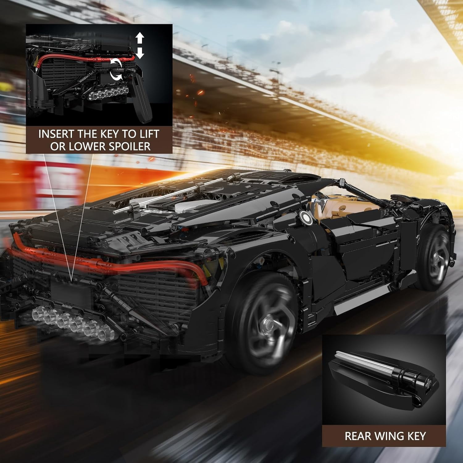 13163 MOC Sports Car Building Kits, Remote/APP Control 4688 Pieces Super Car Model Block Sets