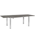 thumbnail image 1 of Modway Shore Aluminum Plastic Wood Outdoor Patio Dining Table in Silver/Gray, 1 of 8