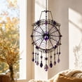 thumbnail image 2 of Halloween Crystal Wind Chime, Lightweight Acrylic Build, Silent Swaying Beads, Spooky Motif, Easy Window Wall Hanging (Spider), 2 of 7