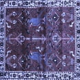 thumbnail image 1 of Ahgly Company Machine Washable Indoor Square Persian Blue Traditional Area Rugs, 4' Square, 1 of 4