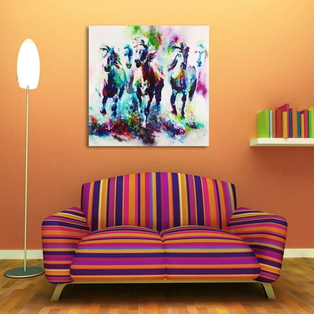 Framed Art Oil Painting Modern Horse Picture Canvas Prints Oil Painting Wall Art Home Office Decor No Frame ()