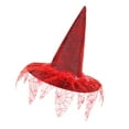 thumbnail image 3 of Sombreros de bruja de Halloween con punta puntiaguda, accesorios para disfraces de cosplay, disfraces de personajes Rojo, 3 of 7