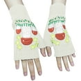 thumbnail image 2 of CUZIBR Snowboard Gloves Cute Cartton Flower Embroidery Knitted Mittens Fingerless Cozy Warm Fuzzy Lined Glove Outdoor Cold Weather For Unisex, 2 of 4
