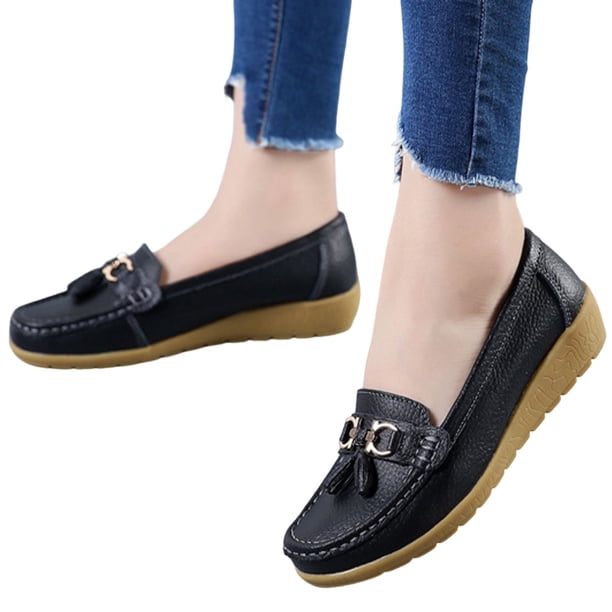 Zapatos para Mocasines Elegantes Planos Ligeros Sin Cordones Mujer