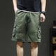 thumbnail image 4 of Pantalones Cortos Deportivos para Hombre con Bolsillos de Moda Casual Múltiples Bolsillos Pantalones Cortos, Algodón Sólido, 4 of 9