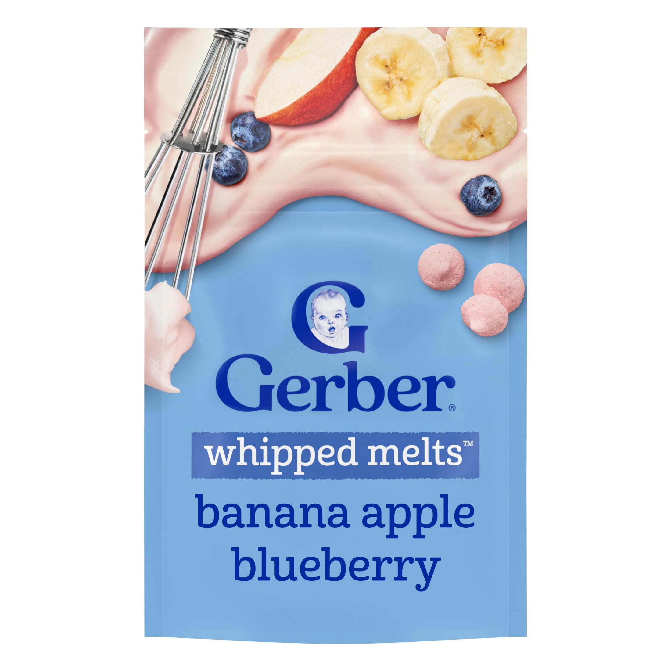 (6 pack) Gerber Stage 3 Baby Snacks, Banana Apple Blueberry Whipped Melts