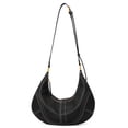 thumbnail image 4 of Genuine Cowhide Women Hobo Bag, Black Leather Shoulder Bag, Adjustable Strap Crossbody Purse, 4 of 7