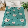 thumbnail image 3 of Personalised Cat Face Blanket Cat Claws and Fish Spines Personalised Pet Photo, 3 of 3