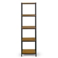 thumbnail image 3 of Glamour Home Ailis 57" Wood & Metal Bookcase with 5 Shelves in Brown/Black, 3 of 4