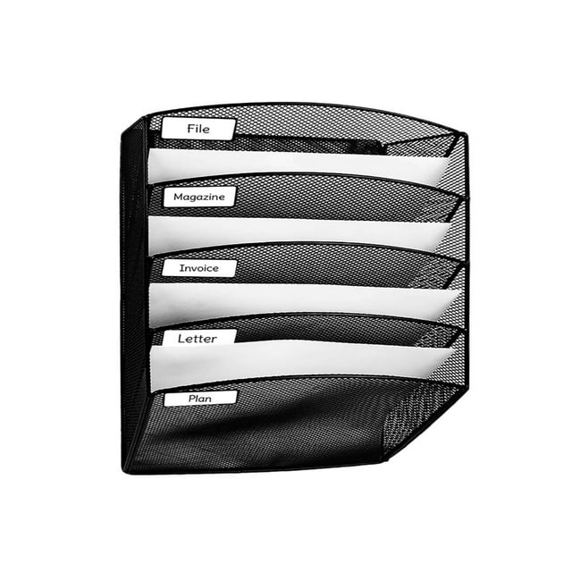 LNGOOR 1pc 5-tier Metal Mesh Wall Mounted File Holder Letter Magazine Document Organizer Mail Sorter For Office Home