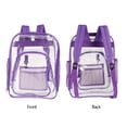 thumbnail image 4 of POINTERTECK 17” Clear Backpack Water Resistant Transparent Backpack Heavy Duty See Through Backpack Large Capacity Bookbag School Bag with Adjustable Straps for School Work College(Purple, 4 of 7