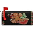 thumbnail image 4 of Christmas Gingerbread Man Mailbox Cover Candy Snowflake Mailbox Covers Magnetic Large Oversized 25.4" X 20.8" Mailbox Wraps Post Letter Box Cover Garden Decorations, 4 of 6