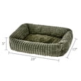 thumbnail image 4 of Vibrant Life Small Flannel Waffle Texture Bolster Cat or Dog Bed, Green, 17" x 21", 4 of 7