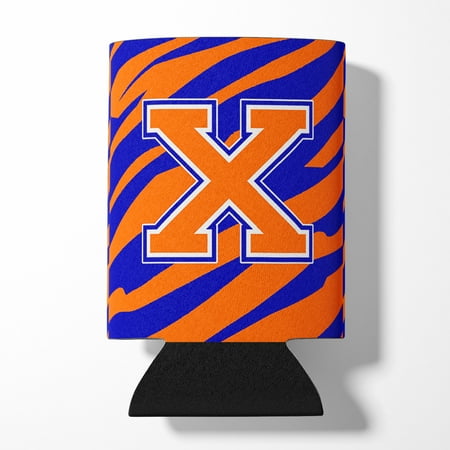 

Carolines Treasures CJ1023-XCC Letter X Initial Tiger Stripe - Blue Orange Can or Bottle Hugger Can Hugger multicolor