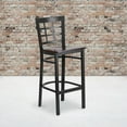 thumbnail image 4 of HERCULES Series Black Window Back Metal Restaurant Barstool - Walnut Wood Seat, 4 of 6