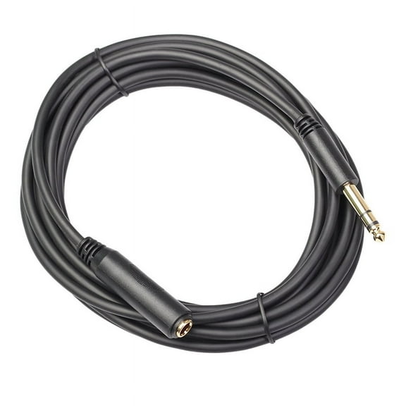 1/4 TRS 6.35MM Male to 6.35MM Female Stereo Extension Cable Gold Plated Headphone Extension Cable Cord 180cm