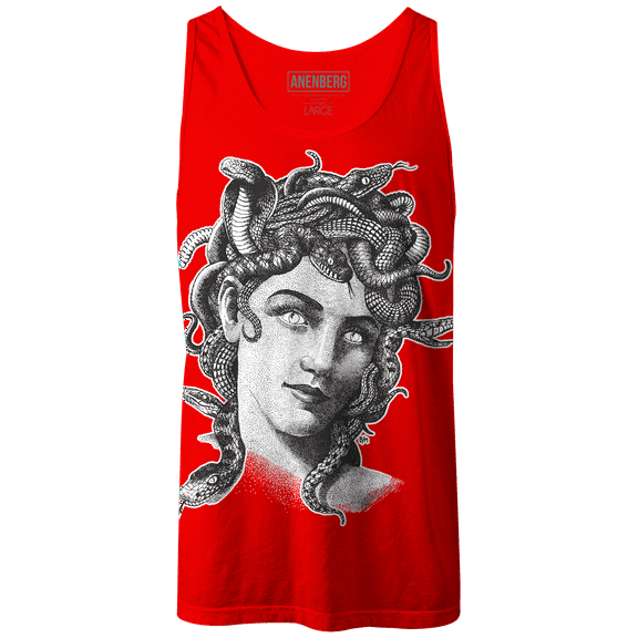 Anenberg, Medusa Classic American Made Mens Red Tank Top