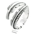 thumbnail image 5 of HomeKingdee Fashion Open Leaf Ring for Men and Women - Retro Style Metal Ring with Inlaid Rhinestones for Weddings, Parties, Gifts, 5 of 5