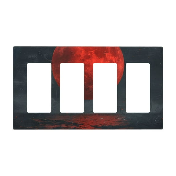 red moon sea Switch Cover Decorative Wall Plate / 4-Gang 4-Decor / Standard Size 4.5x8 in