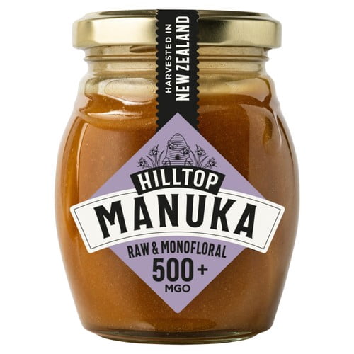 Hilltop Honey Manuka MGO500+ Honey 225g, British Import (Pack of 2)