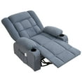 thumbnail image 4 of Sesslife Swivel Rocker Recliner Chair, Ergonomic Lounge Chair with 3D Kneading Massage and Heating, Single Sofa Chair with Side Pockets and USB Port, Heavy Duty Reclining Chair for Living Room, Blue, 4 of 8